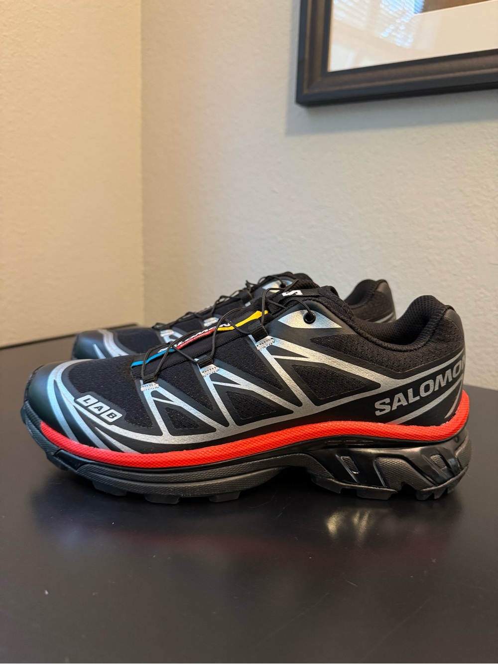Salomon  XT-6 Black Fiery Red Footwear Silver